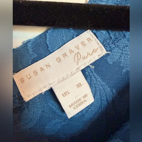 Susan Graver Women’s Blue Ruffled Long Sleeve Top - Picture 7 of 8